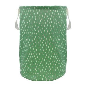 Room Essentials Soft Sided Scrunchable Round Laundry Hamper Crisp Green Dash